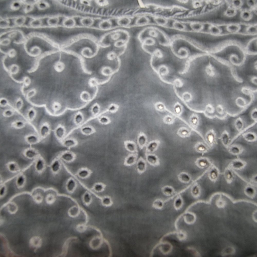 Honey Belle Fringe Eyelet Top NWT Steel Grey Small - Picture 9 of 16